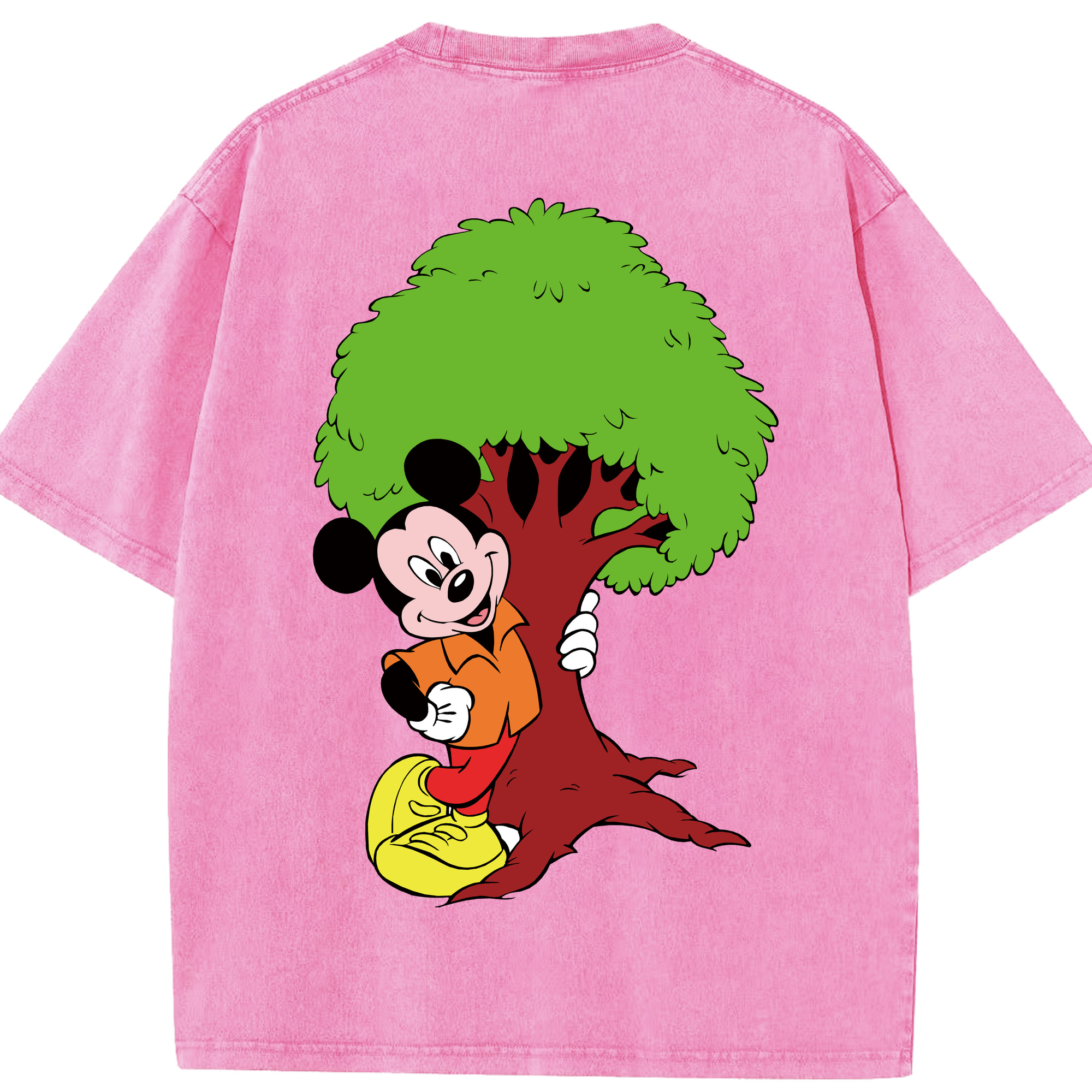 （画像用） ミッキーマウス Mickey Mouse 綿100% ヴィンテージ風 半袖Tシャツ（背面プリント）